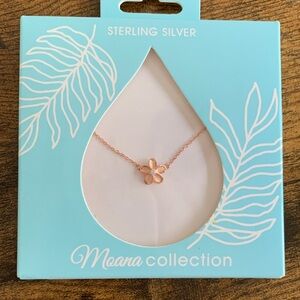 Moana Collection Sterling Silver Rose Gold floral Hawaiian Necklace
